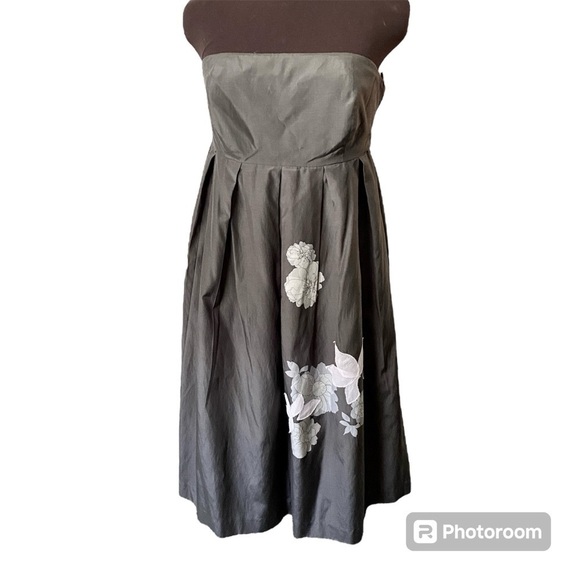 Gap Gray Appliqué Floral Strapless Dress, Womens size 8 - Picture 5 of 12